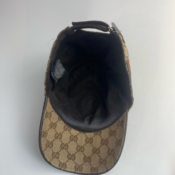 Gucci Natural Monogram Striped-Trim Woven Baseball Cap - Picture 3 of 6